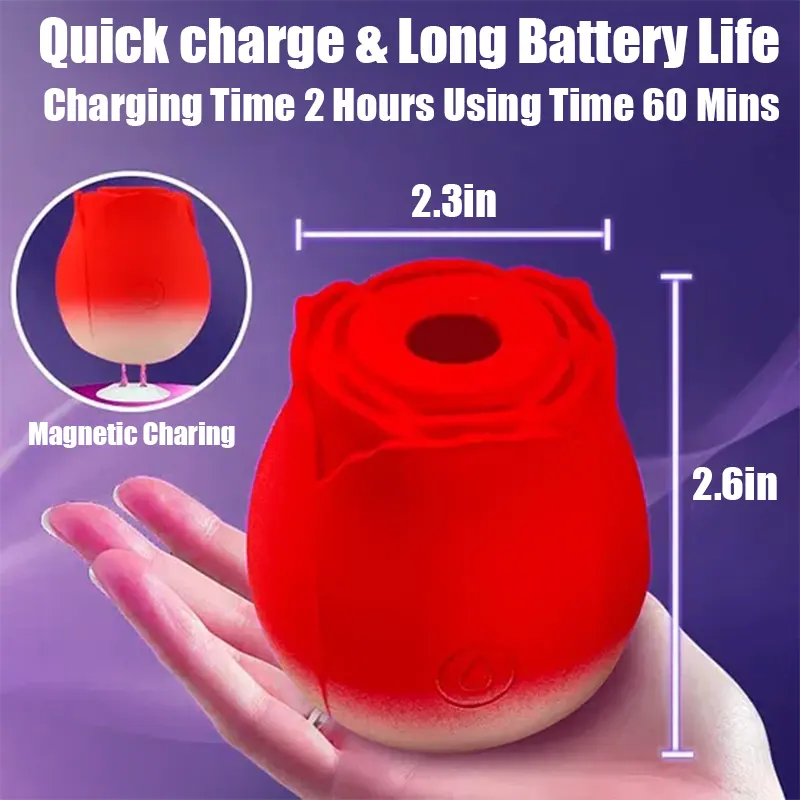 Gradient Rose Suction Vibrator for Soft Stimulation